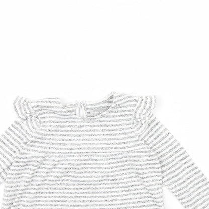 Close-up detail of Primark Baby Grey Striped Basic Blouse, size 18-24, Months