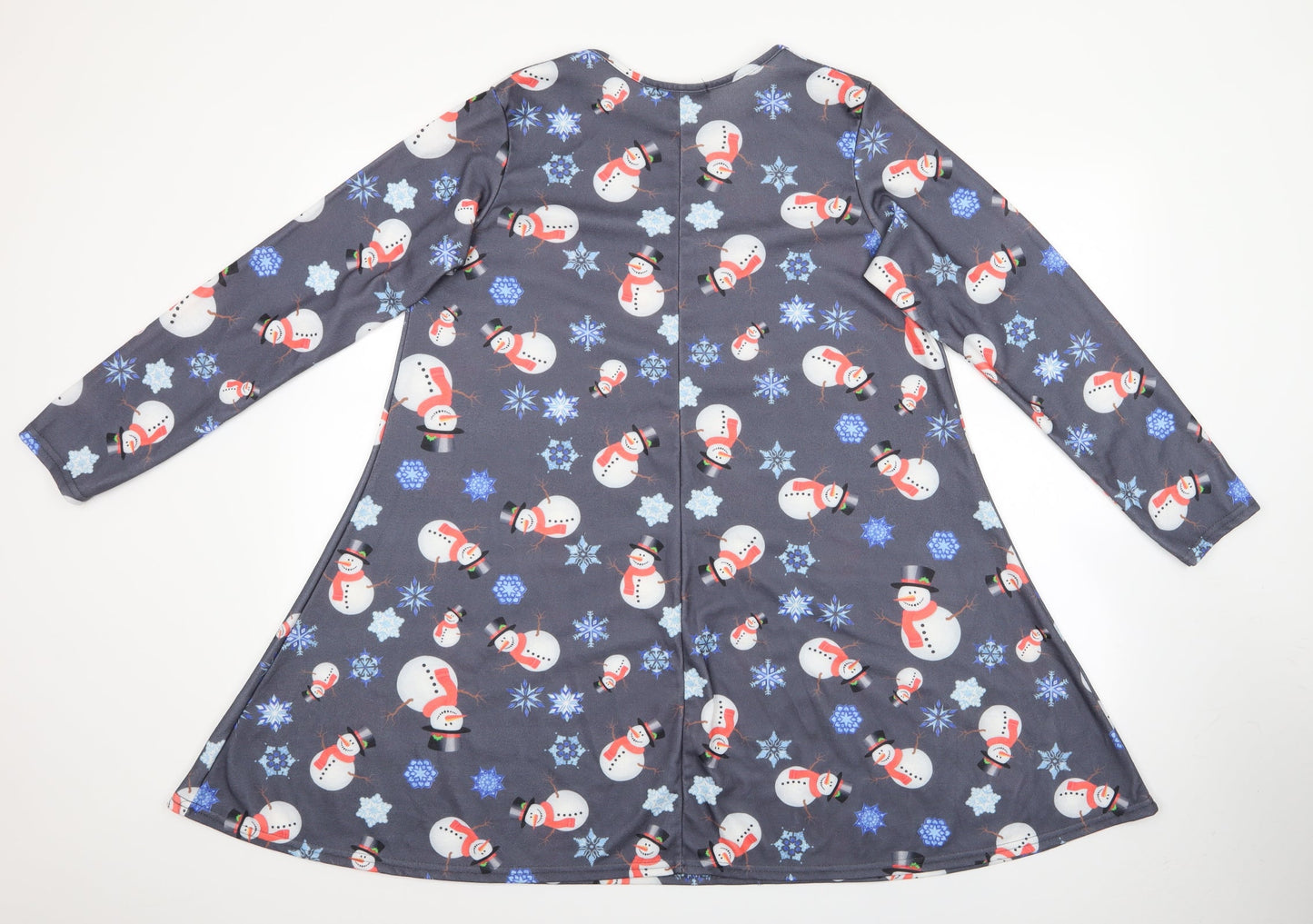 MissLook Womens Multicoloured    Dress Size XL  - Snowman Snowflake Print