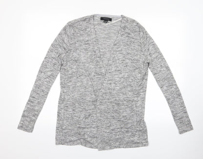 Additional front view of Atmosphere women’s grey herringbone wrap jumper, size UK 6, - wrap style cardigan
