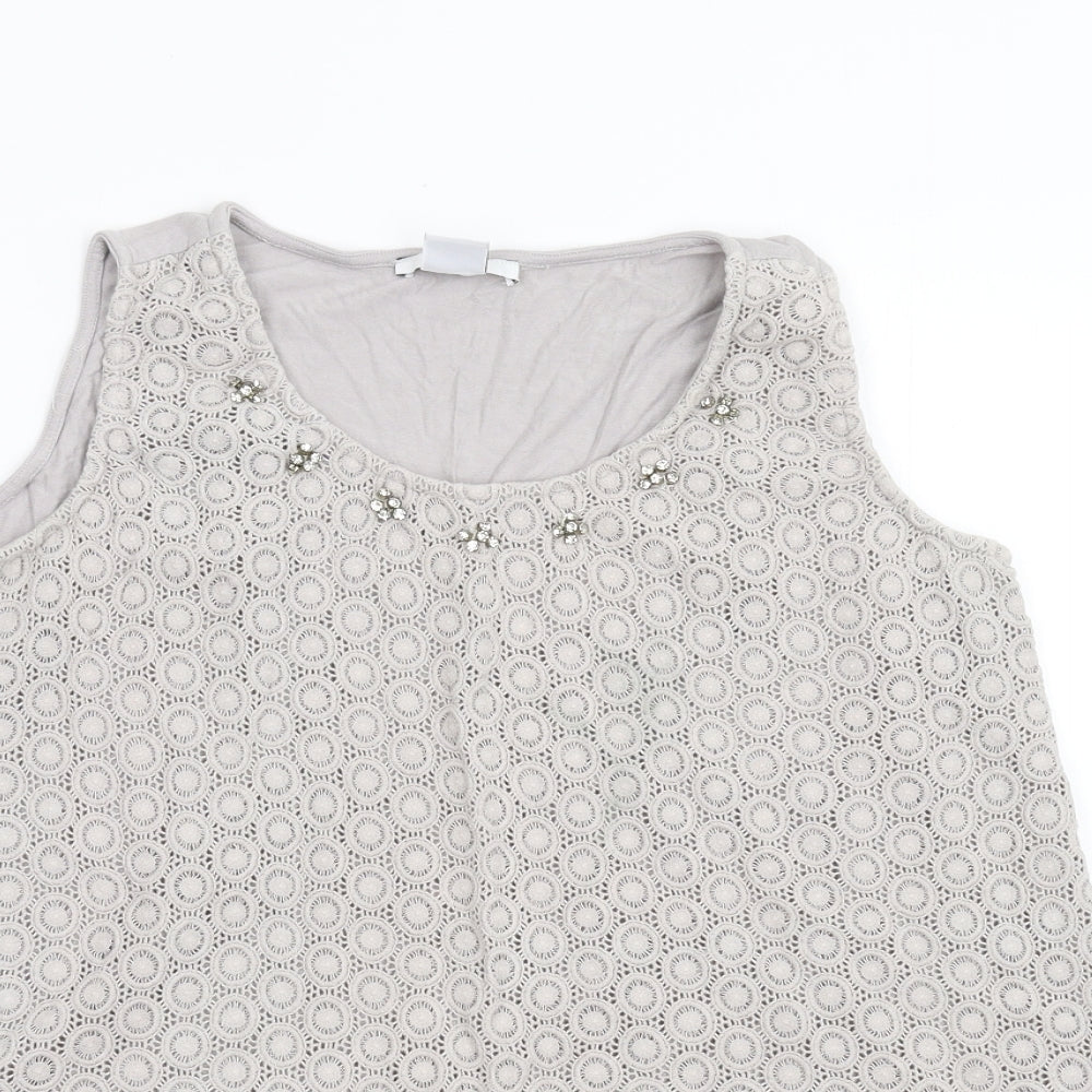 mamas & papas Womens Grey   Basic Tank Size 10
