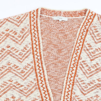 Next Womens Orange Geometric Knit Cape Jumper Size M