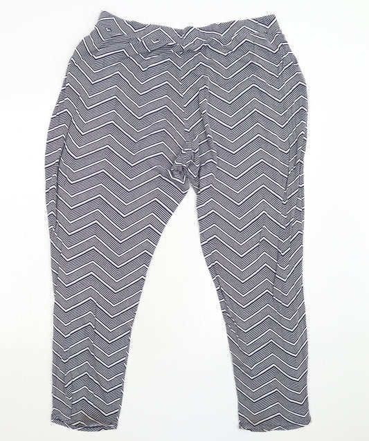Intuition Womens Blue Geometric  Trousers  Size 20 L28 in