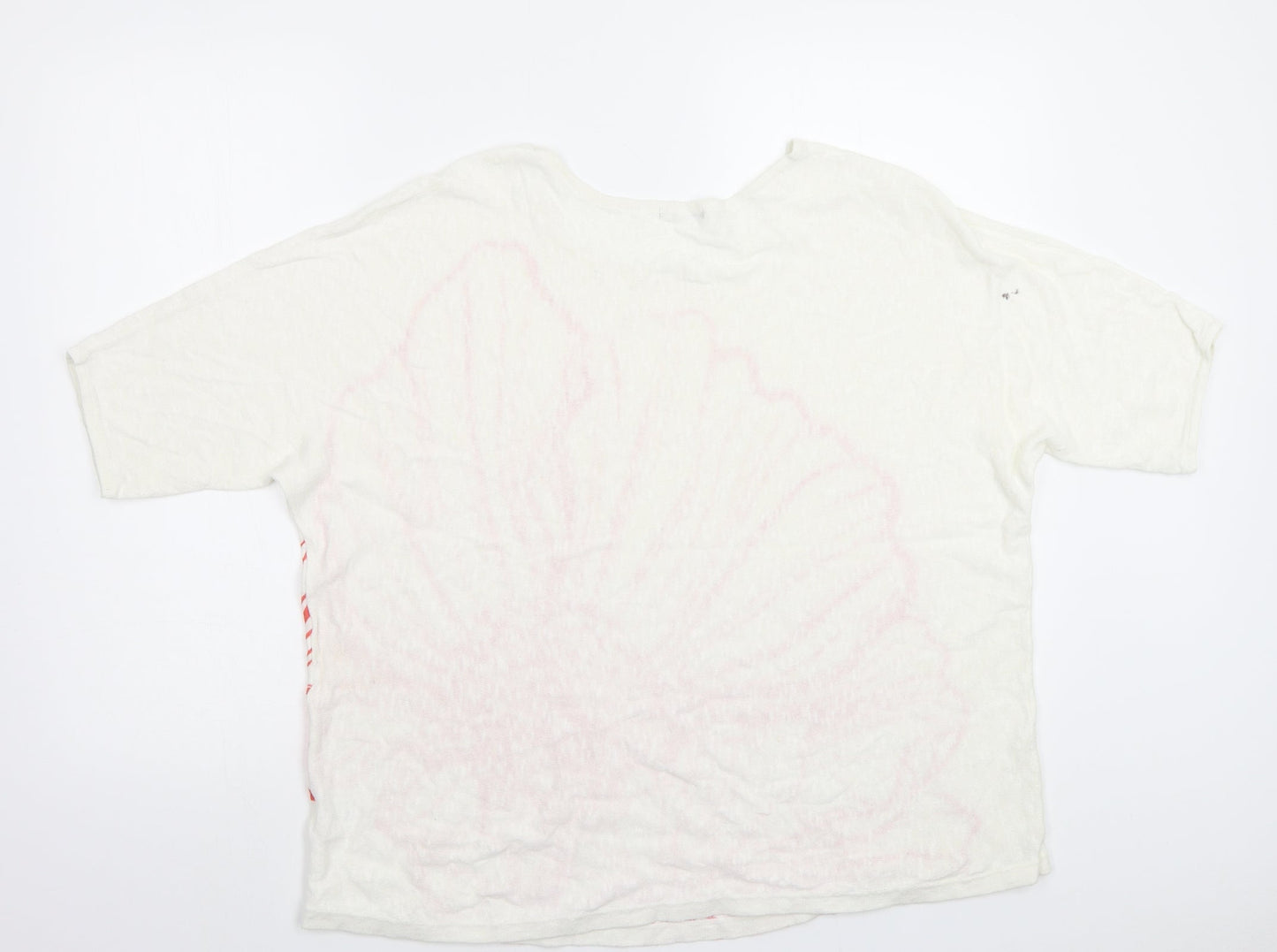 Roman Womens White Floral  Basic Blouse Size 12