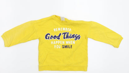 Additional front view of H&M Baby Yellow Basic Casual, size 12, Months