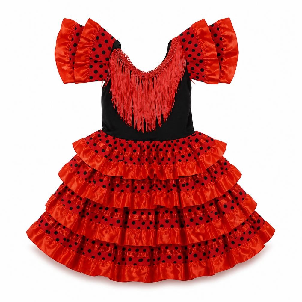 Preworn Girls Red Polka Dot  Ball Gown  Size 2 Years