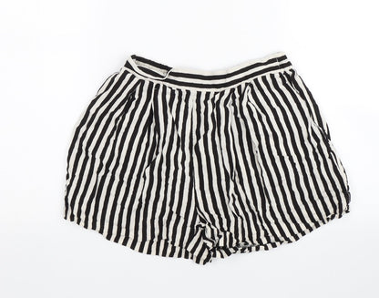 H&M Womens Black Striped  Culotte Shorts Size 6