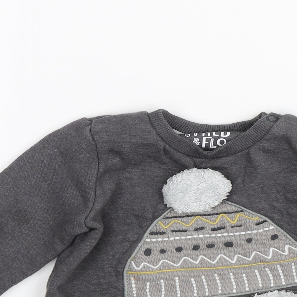 Fred & Flo Baby Grey   Pullover Jumper Size 12-18 Months