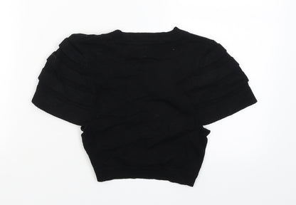 Back view of Papaya women’s black cardigan jumper, size UK 10