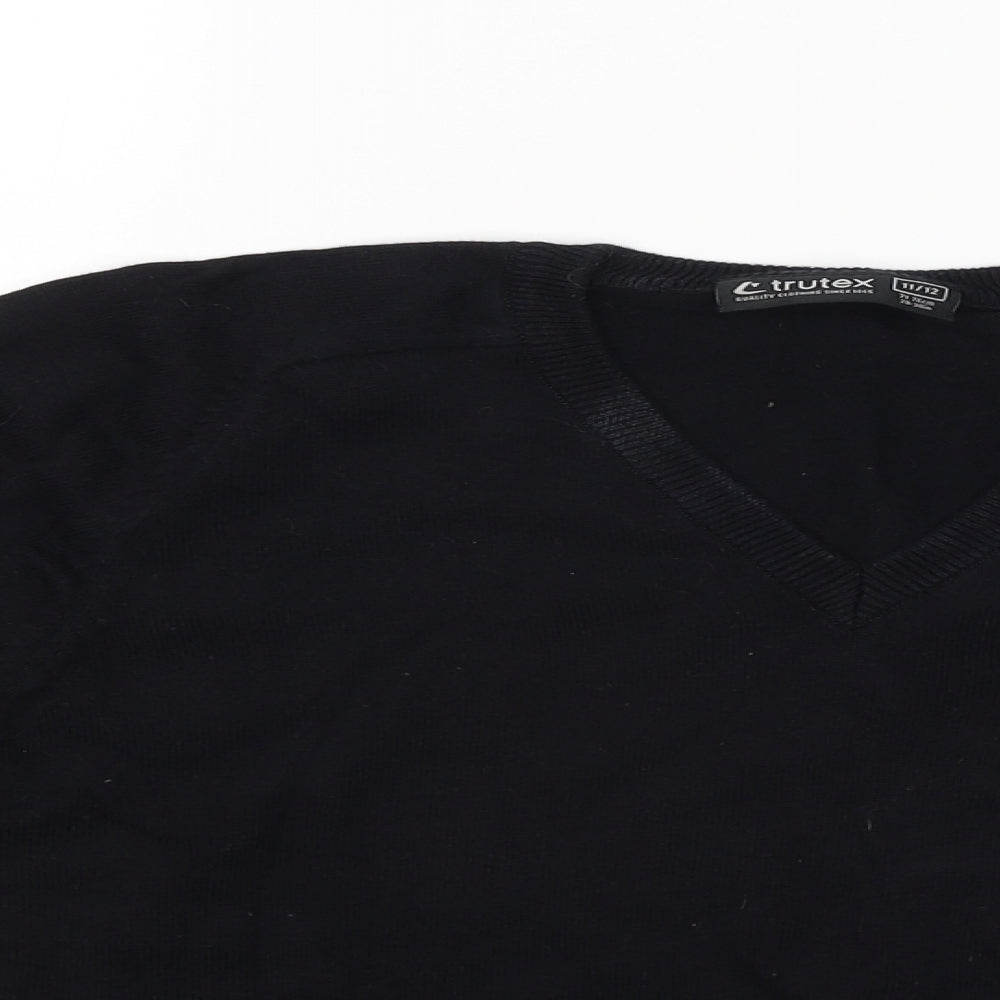 Trutex Boys Black   Pullover Jumper Size 11-12 Years