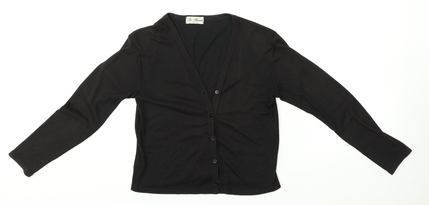 La Femme Womens Black   Cardigan Jumper Size 12