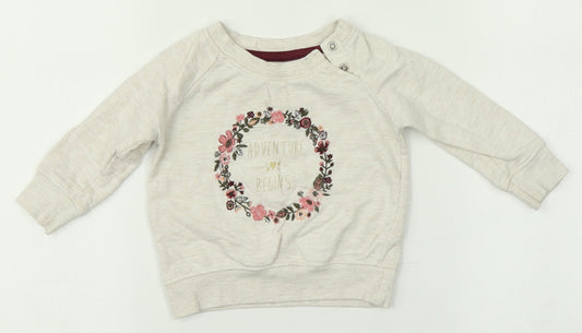 Primark Girls Beige   Pullover Jumper Size 6-9 Months