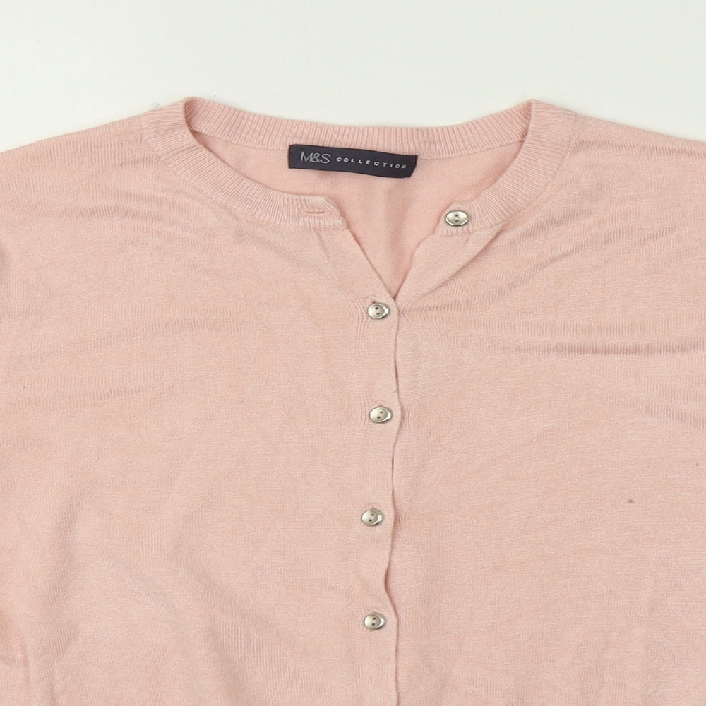 M&S Womens Pink   Cardigan Jumper