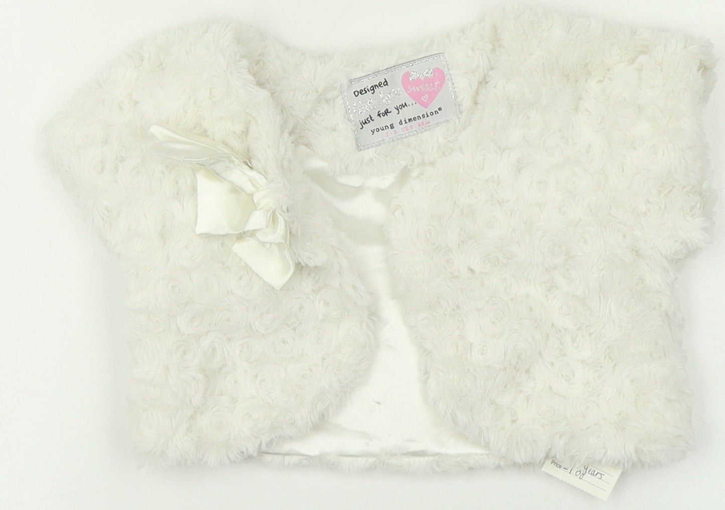 Young Dimension Girls White   Vest Jumper Size 2-3 Years
