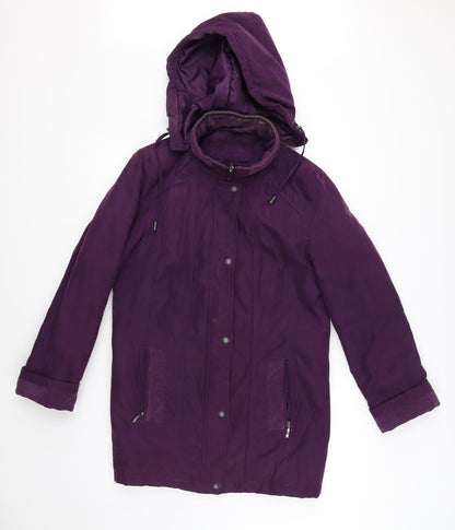 Bonmarché Womens Purple Overcoat Coat Size S