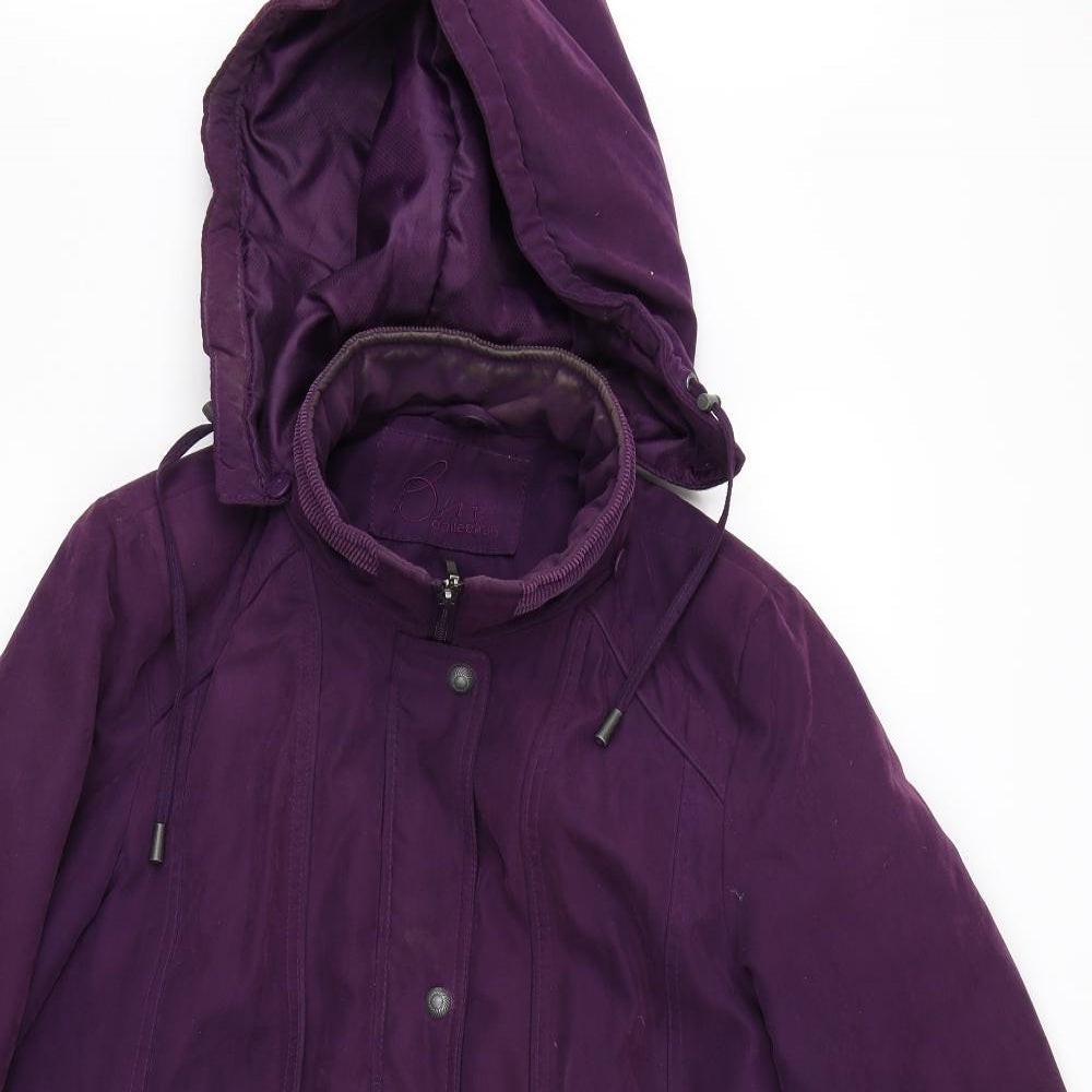BM Collection Womens Purple   Overcoat Coat Size S