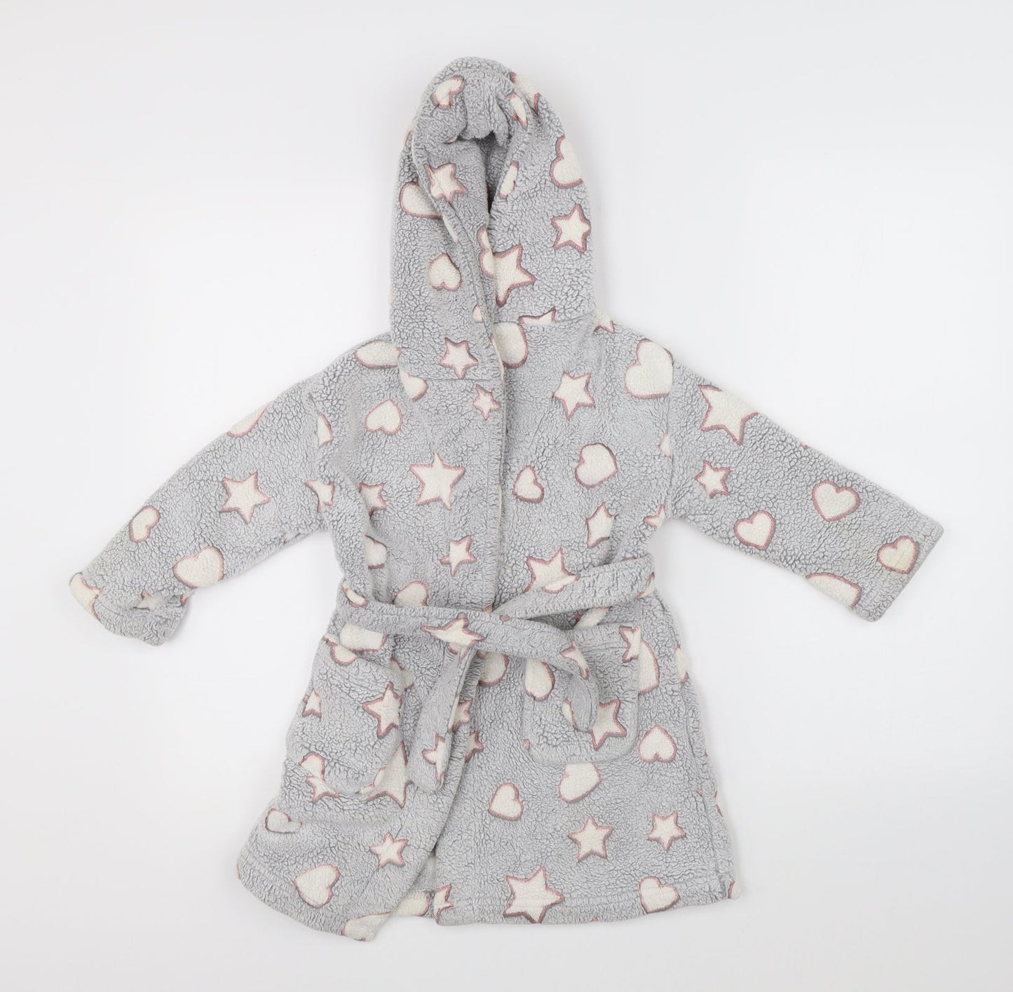 F&F Girls Grey    Robe Size 3-4 Years