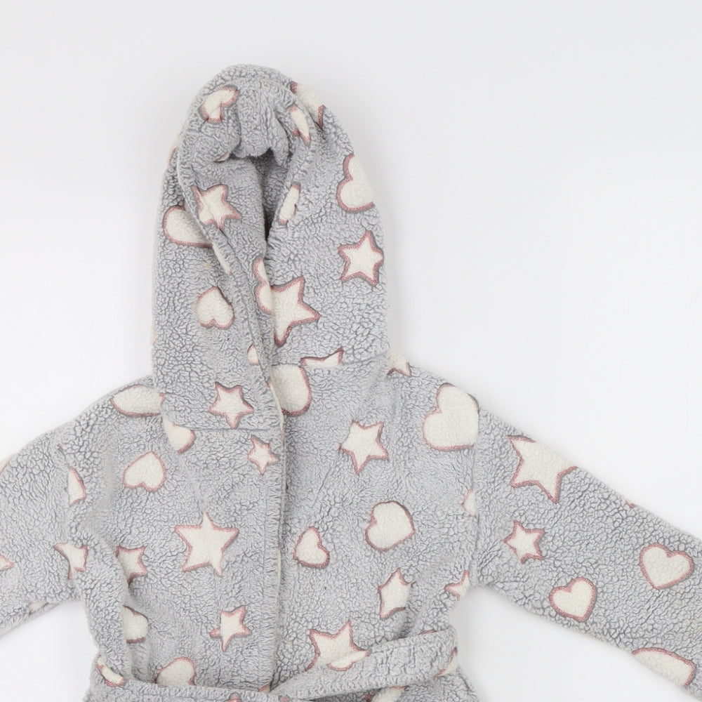 F&F Girls Grey    Robe Size 3-4 Years