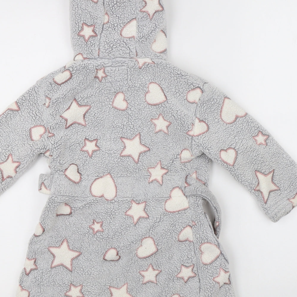 F&F Girls Grey    Robe Size 3-4 Years