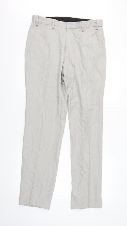 M&S Mens Grey    Suit Trousers Size 34 L32 in