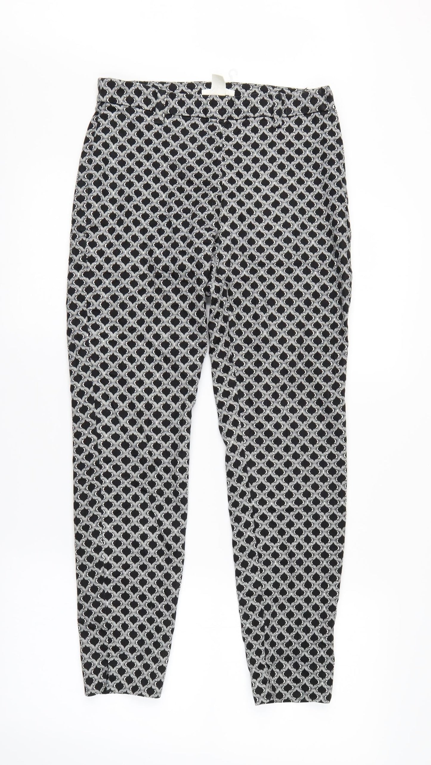 H&M Womens Multicoloured Argyle/Diamond  Trousers  Size 6 L26 in