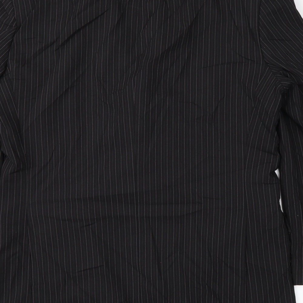 M&S Mens Black Striped  Jacket Suit Jacket