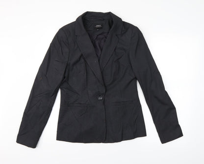 Additional front view of Papaya women’s grey check jacket suit jacket, size UK 12