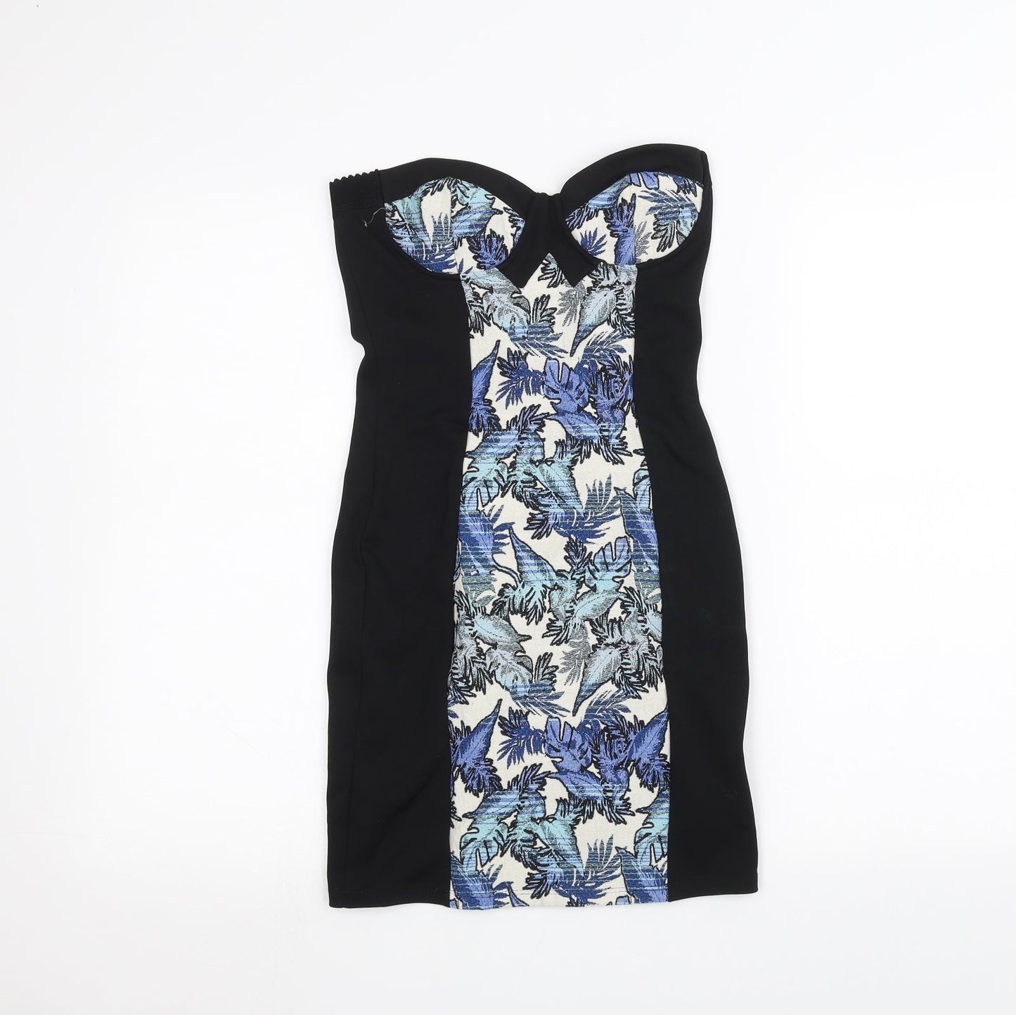 Topshop Womens Black Floral  Pencil Dress  Size 8
