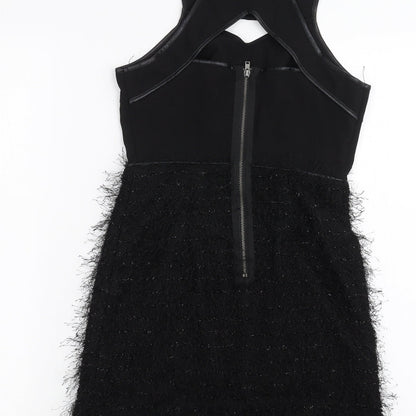 Brand and care label for Silence + Noise women’s black a-line, size XS