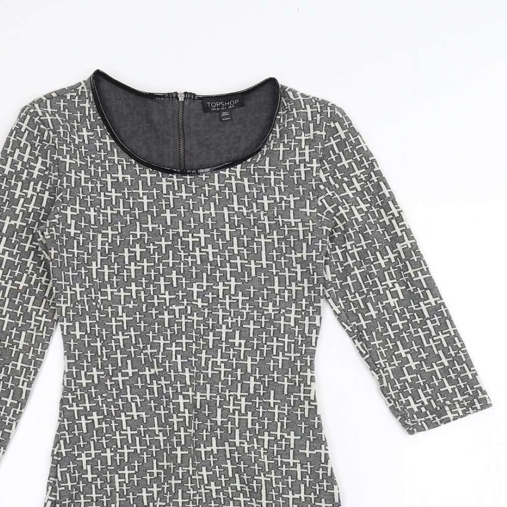 Topshop Womens Grey   Pencil Dress  Size 8