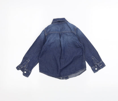 Back view of Gap girls’ blue denim jacket, size 3, years