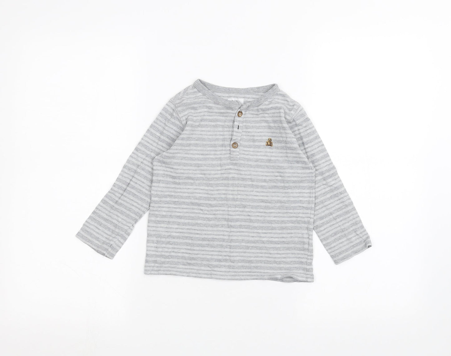 Gap Girls Grey Striped  Basic T-Shirt Size 3 Years