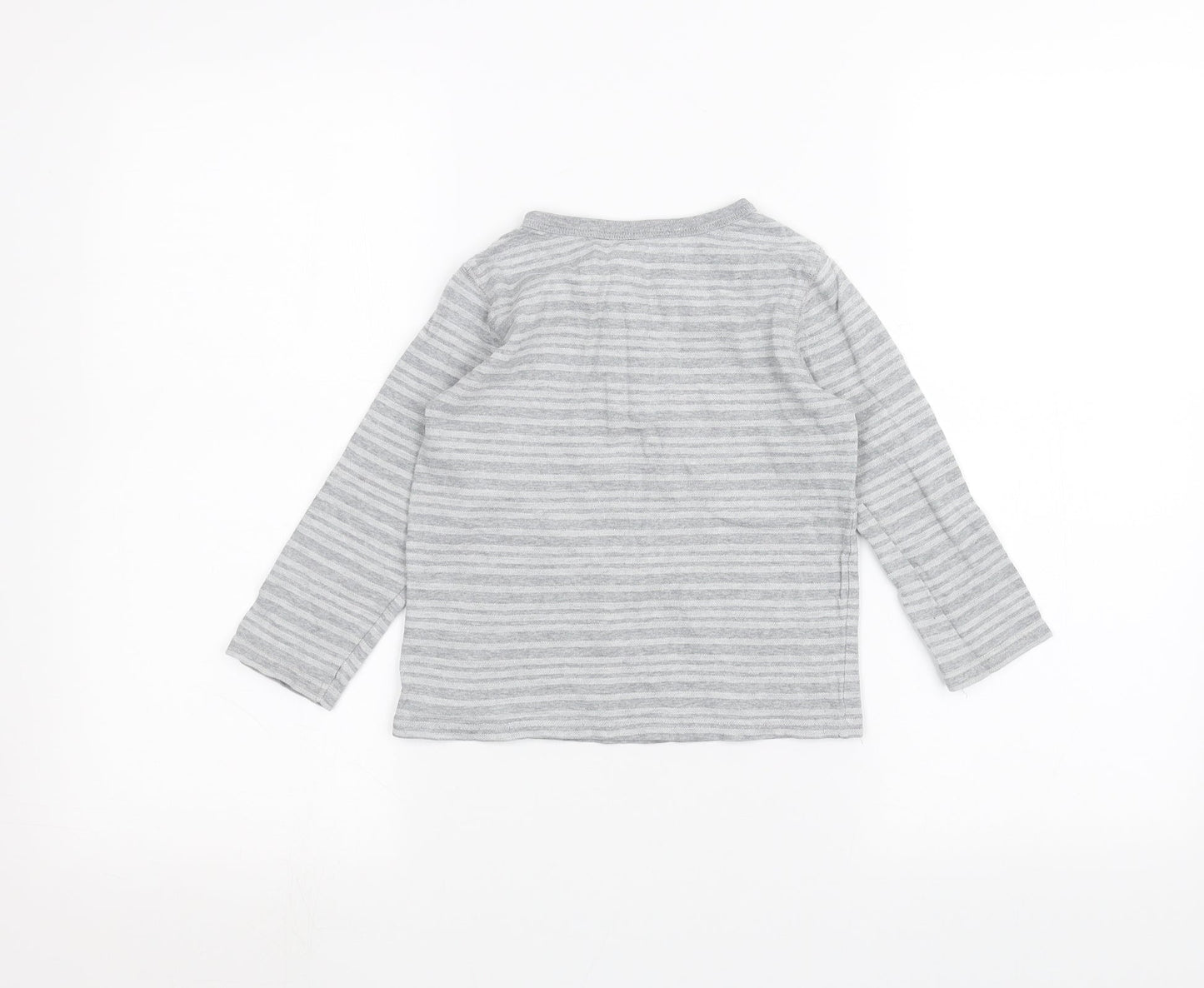 Gap Girls Grey Striped  Basic T-Shirt Size 3 Years