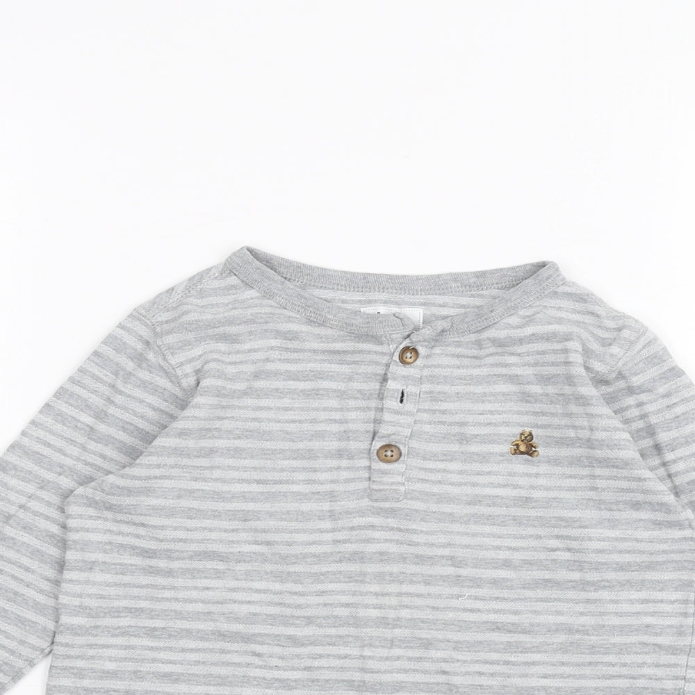 Gap Girls Grey Striped  Basic T-Shirt Size 3 Years