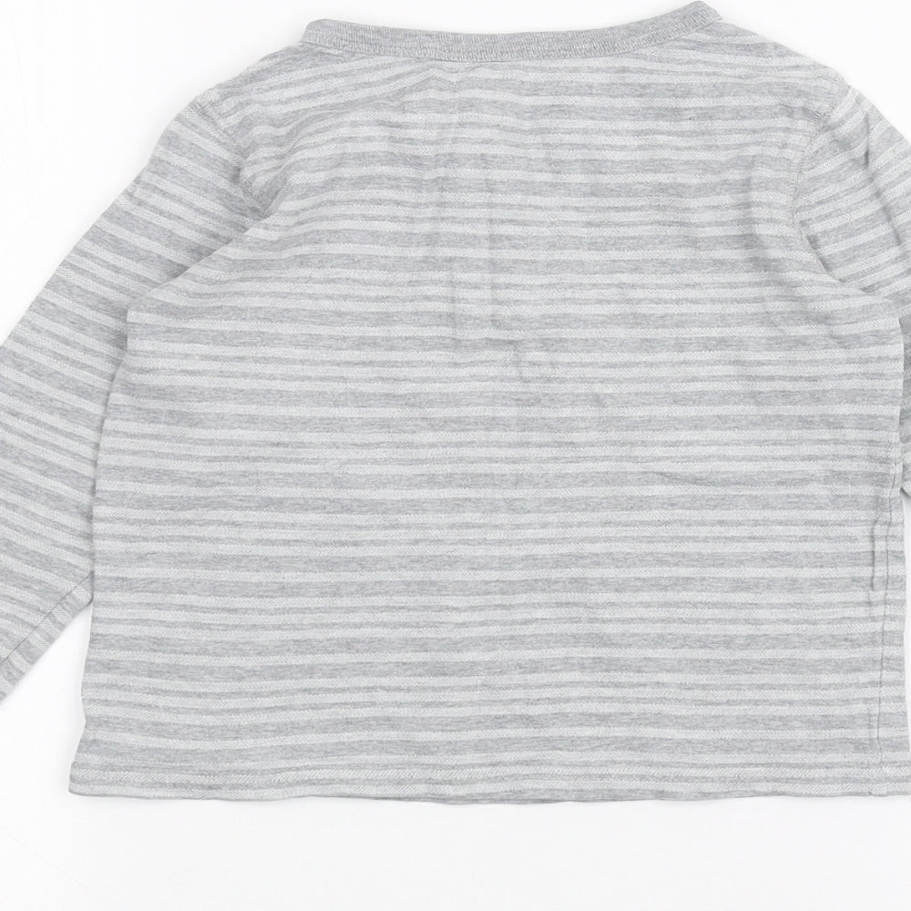 Gap Girls Grey Striped  Basic T-Shirt Size 3 Years