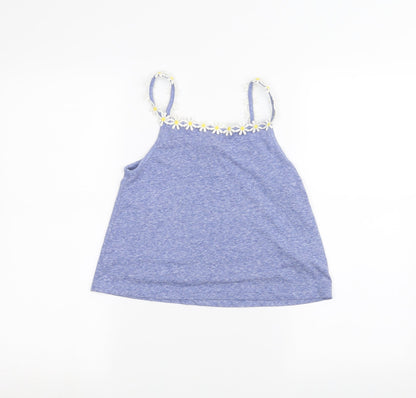 Additional front view of Matalan girls’ blue basic t-shirt, size 11, years