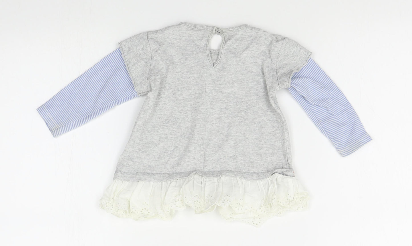 NEXT Girls Grey   Basic Blouse Size 6-9 Months