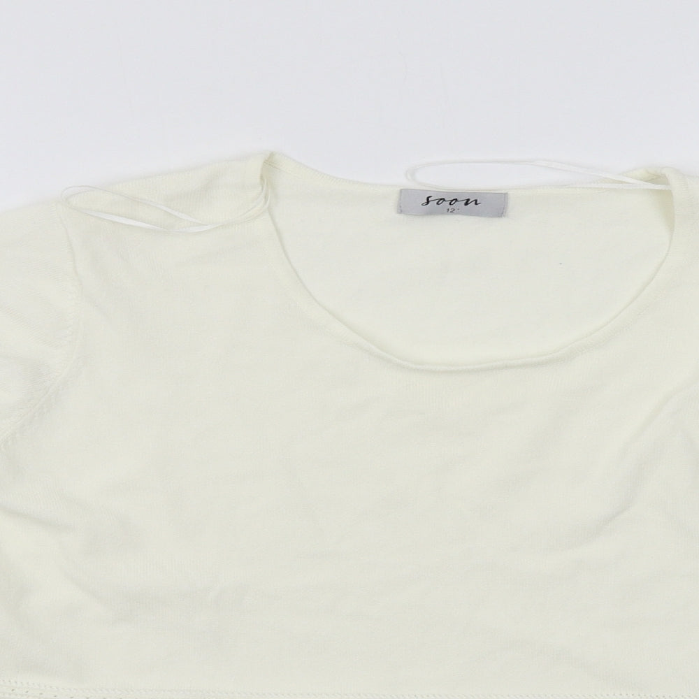 Soon Womens White   Basic Blouse Size 12