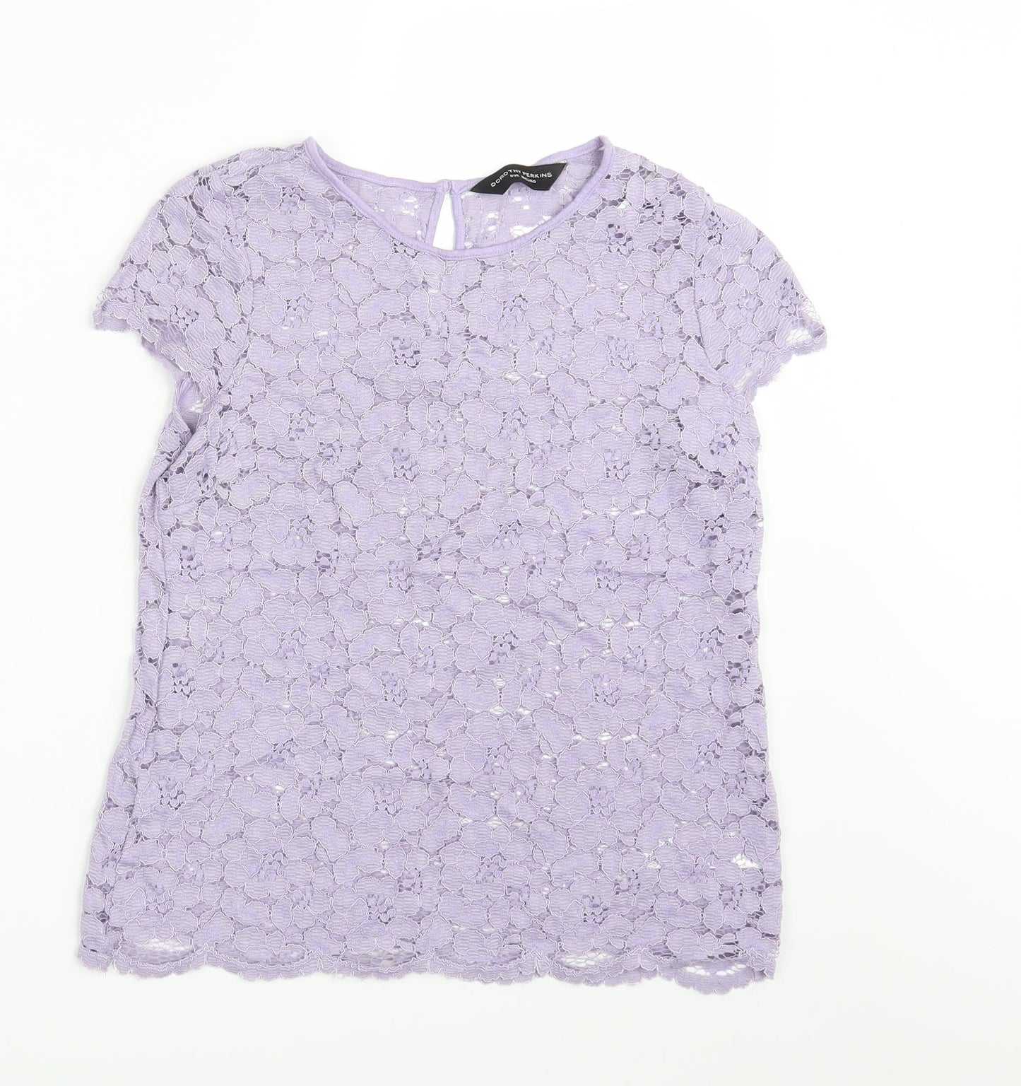 Dorothy Perkins Womens Purple Floral  Basic Blouse Size 8