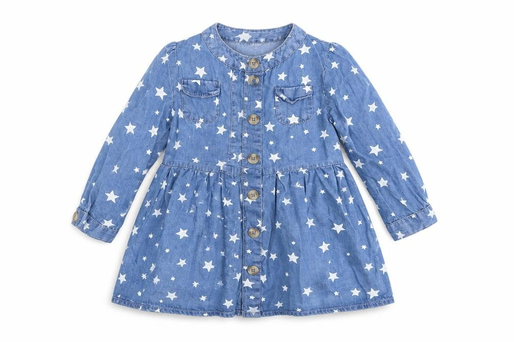 Very Girls Blue   Shirt Dress  Size 12-18 Months