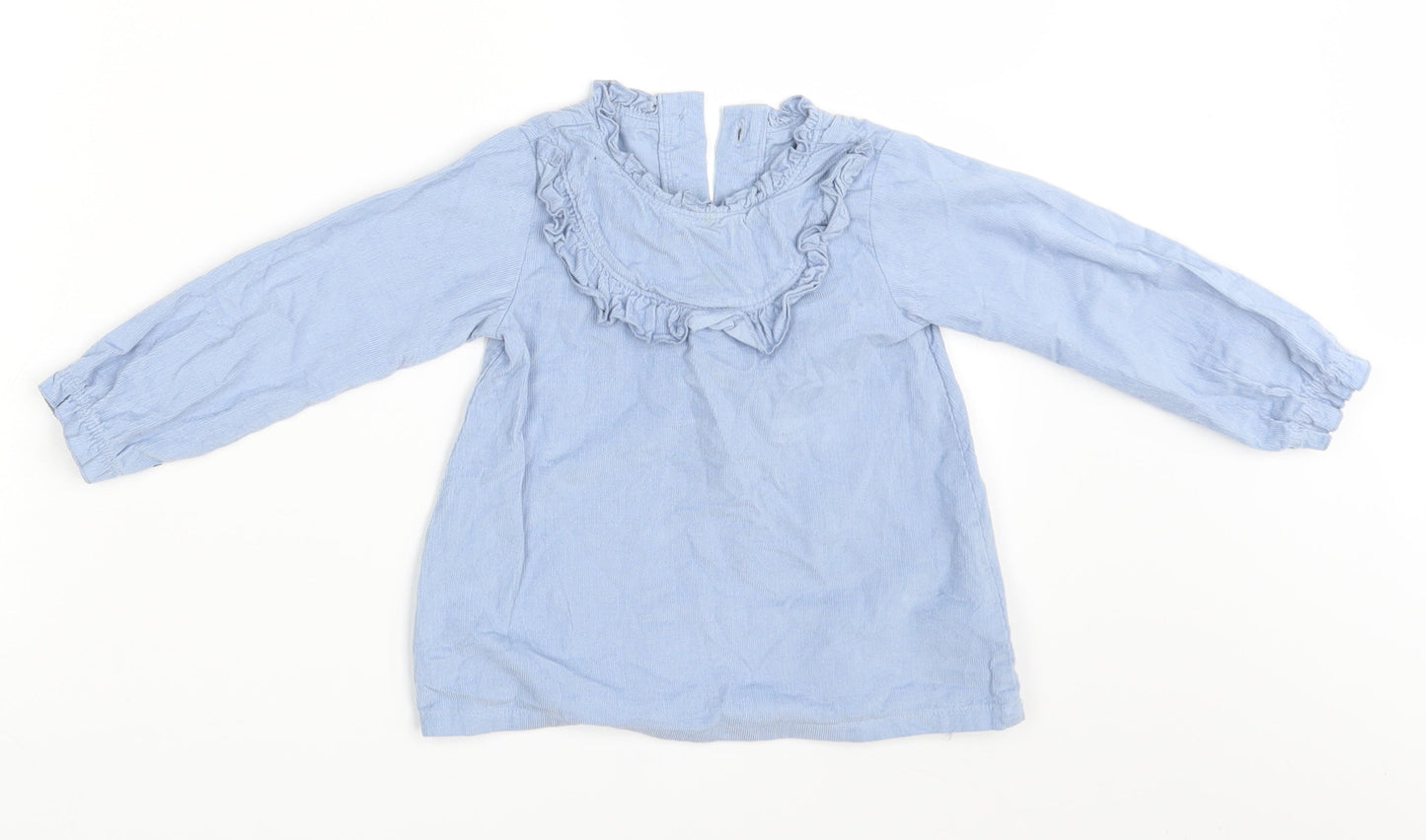 M&S Girls Blue   Shirt Dress  Size 18-24 Months