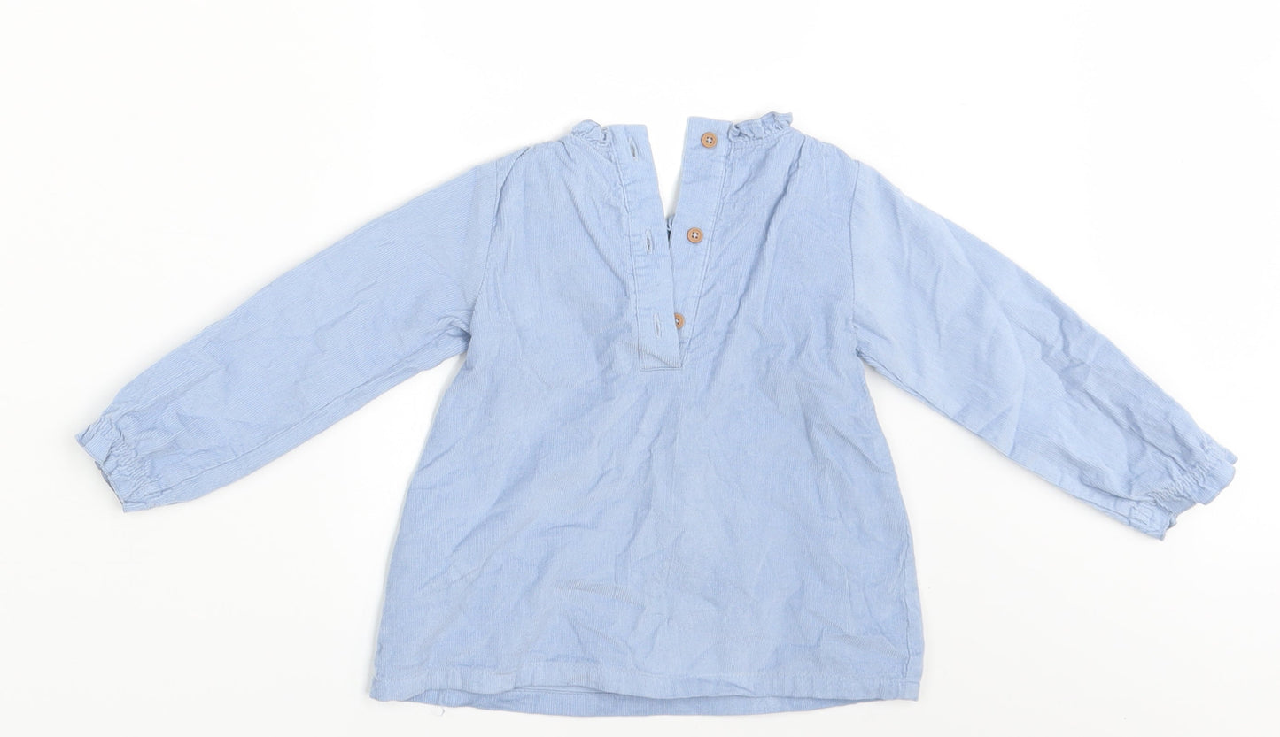 M&S Girls Blue   Shirt Dress  Size 18-24 Months