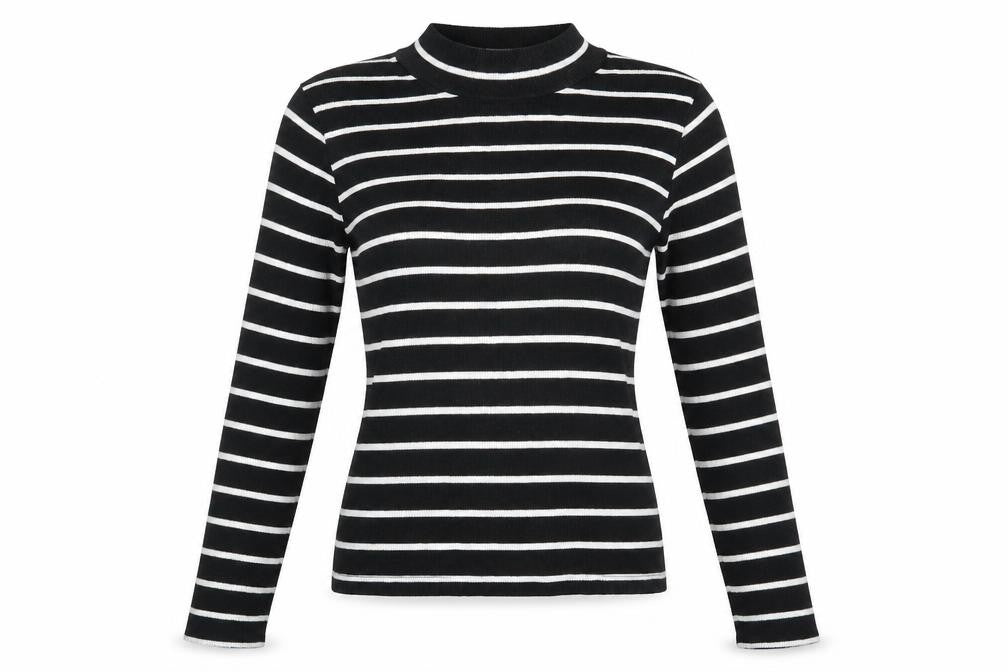 Divided Womens Black Striped  Pullover Jumper Size S