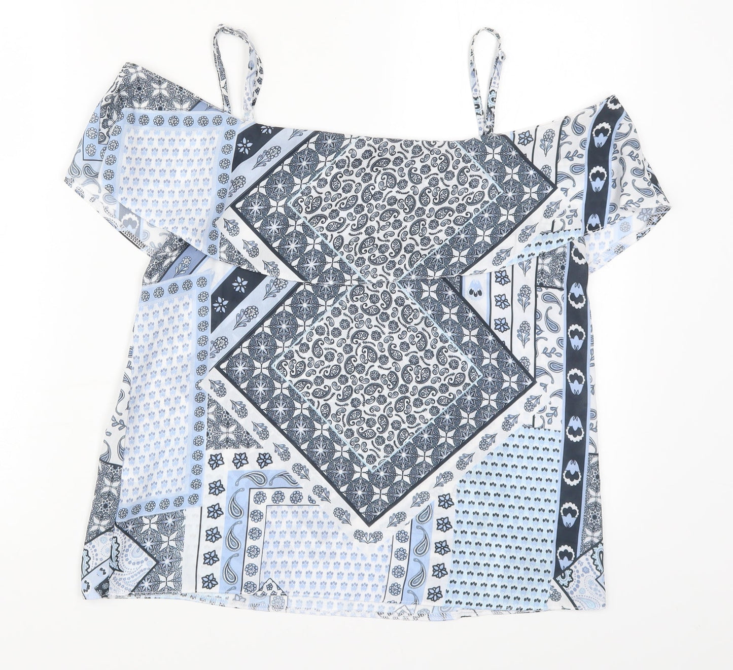 Select Womens Blue Paisley  Basic Tank Size 10