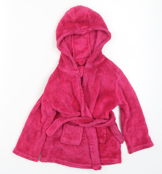 Matalan Girls Pink Solid  Kimono Robe Size 2-3 Years