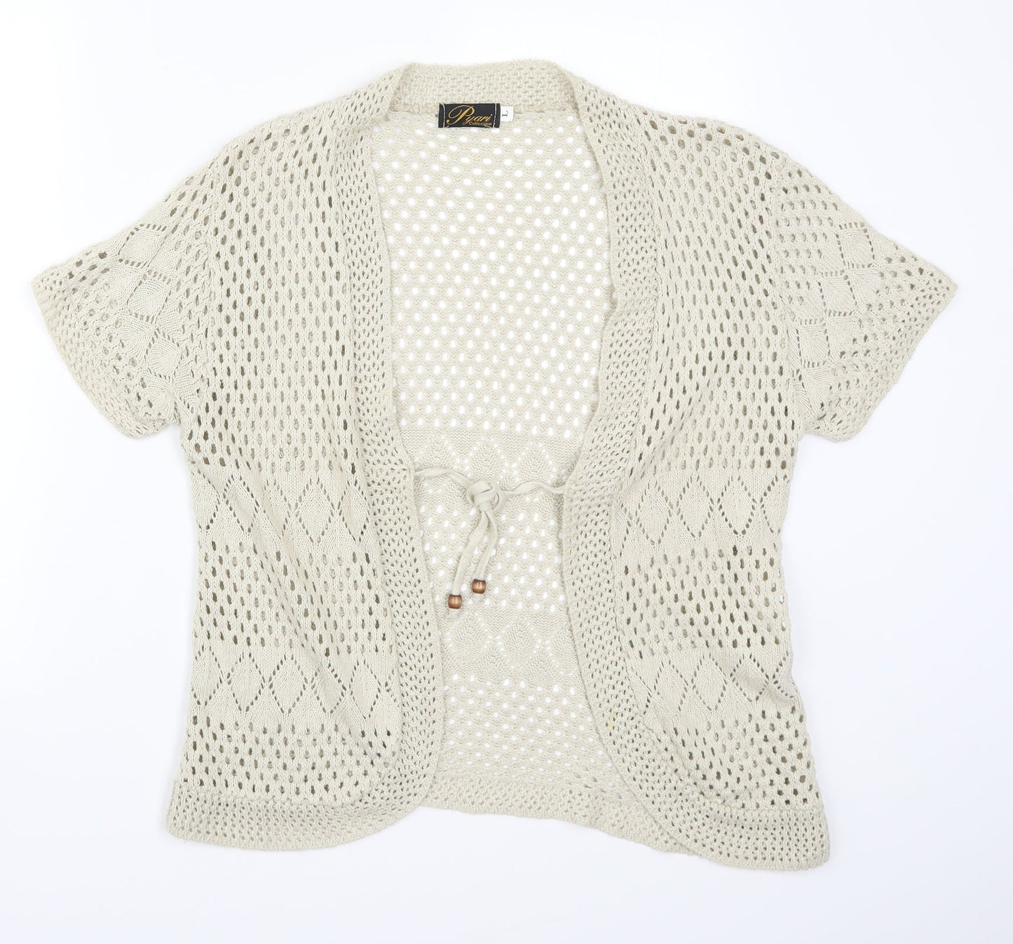 Pyari Collection Womens Beige  Knit Cardigan Jumper Size L