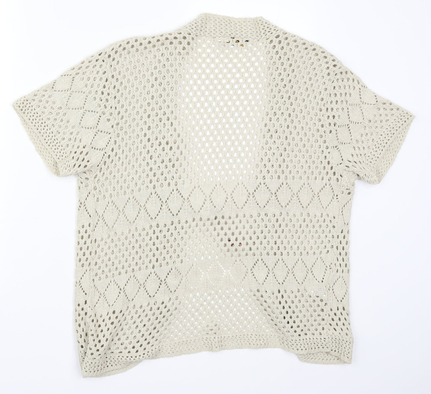 Pyari Collection Womens Beige  Knit Cardigan Jumper Size L