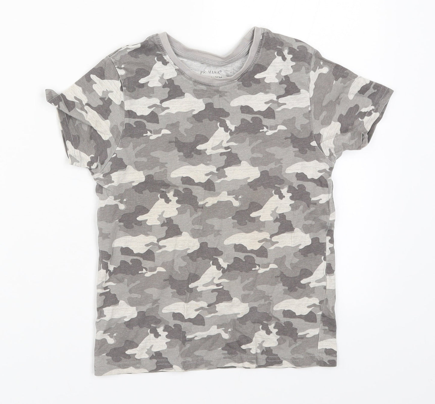 Primark Boys Grey Camouflage  Basic T-Shirt Size 4-5 Years