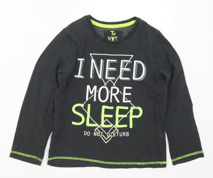 Tu Boys Grey Solid   Pyjama Top Size 6-7 Years  - Need More Sleep