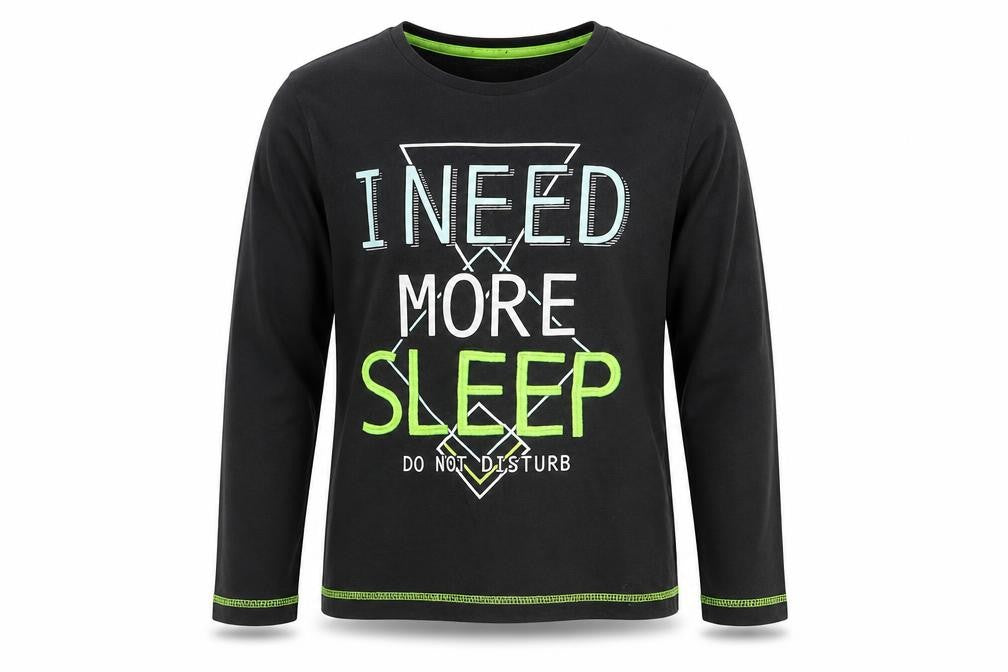 TU Boys Grey Solid   Pyjama Top Size 6-7 Years  - Need More Sleep