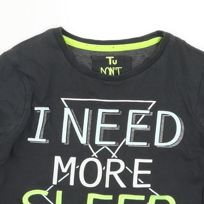 Tu Boys Grey Solid   Pyjama Top Size 6-7 Years  - Need More Sleep